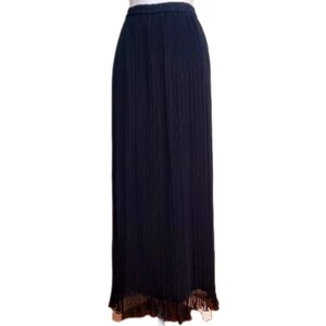 Jean Dore Palais black chiffon broomstick pleated pencil maxi skirt 6